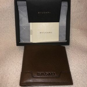Bvlgari Brown Leather Wallet